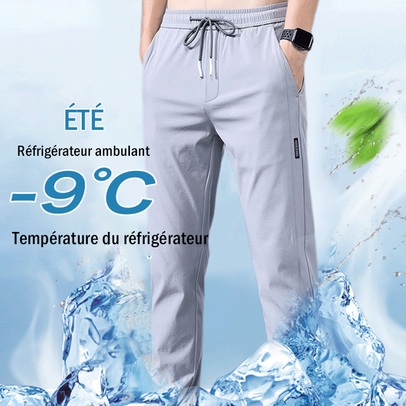 Pantalon décontracté en soie glacée