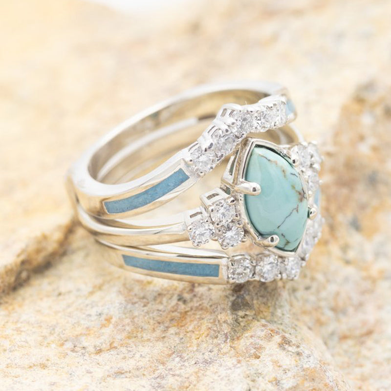 Bague Diamant Turquoise Naturelle