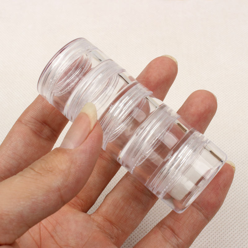 5 bouteilles scellées transparentes connectées