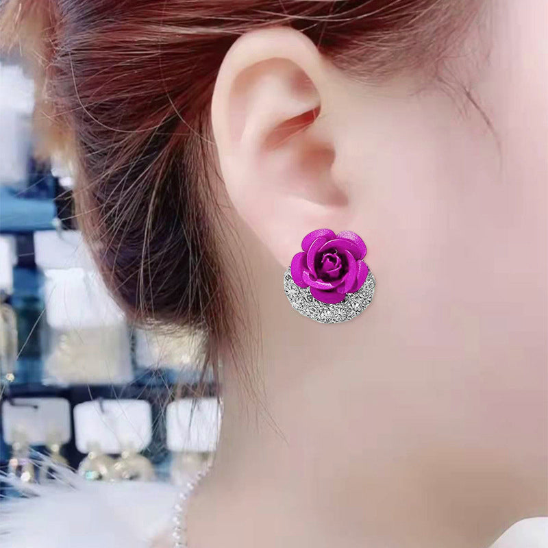 Boucles d'oreilles diamant rose pour femme