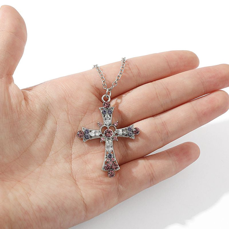 Collier croix diamant cristal