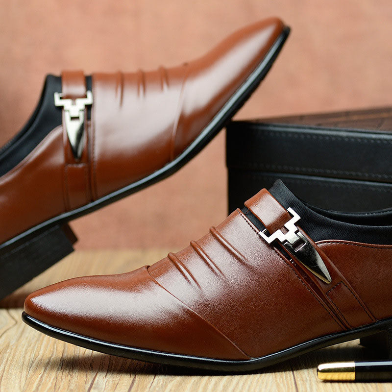 Chaussures d'affaires en cuir respirant pour hommes