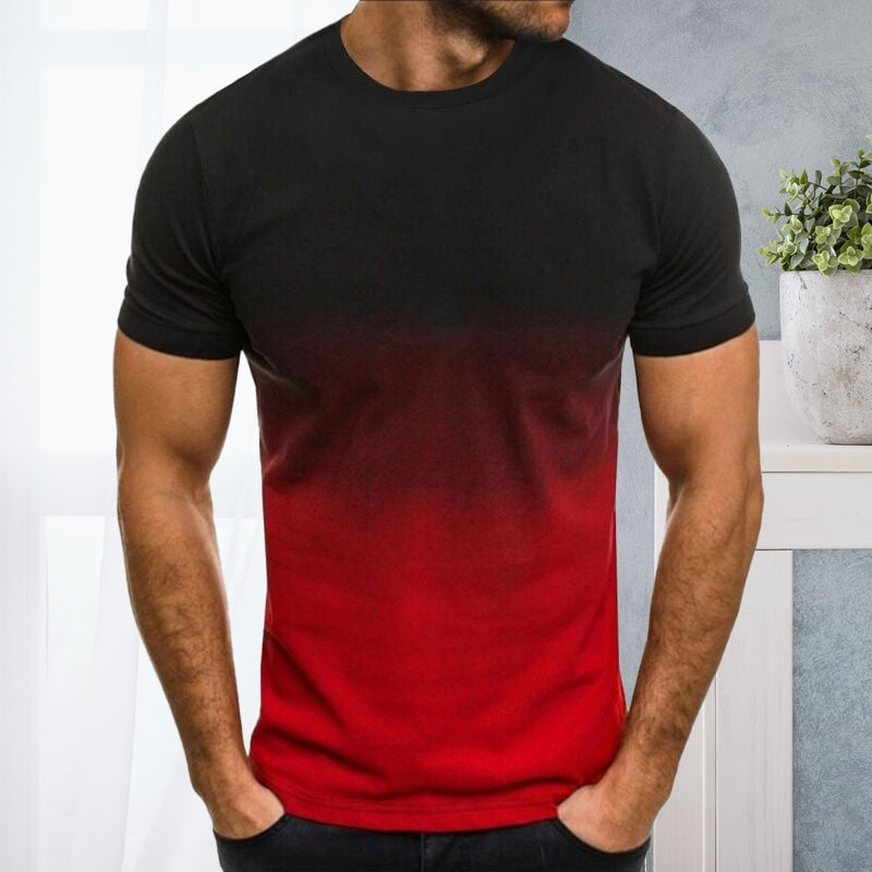 T-shirt Col Rond Finition Dégradé 3D