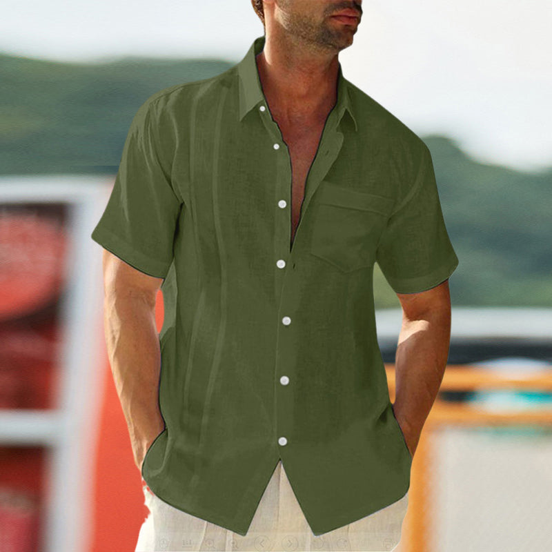 Chemise à boutonnage simple avec poches