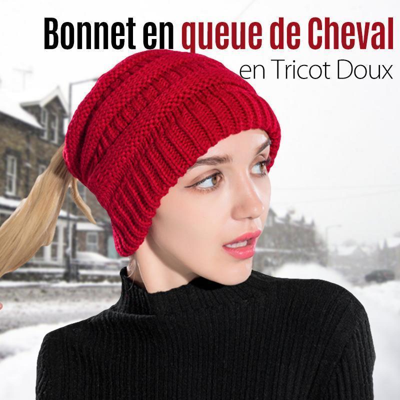 Bonnet en queue de Cheval en Tricot Doux - ciaovie
