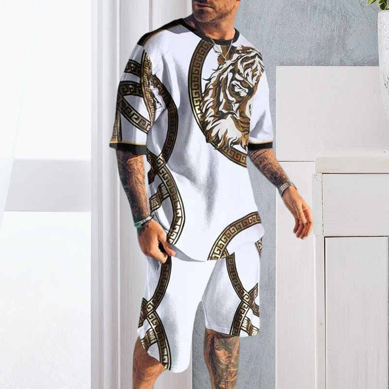 Costume de short à imprimé tigre à la mode pour hommes