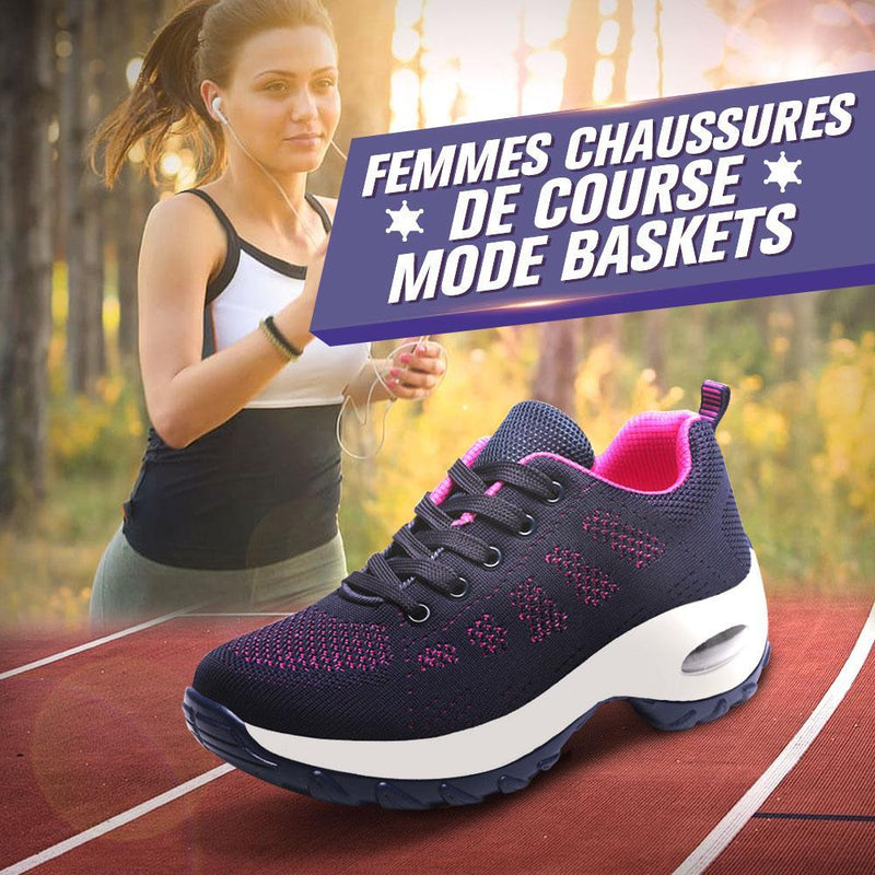 Femmes Chaussures de Course Mode Baskets Respirantes en Mesh athlétique Compensées