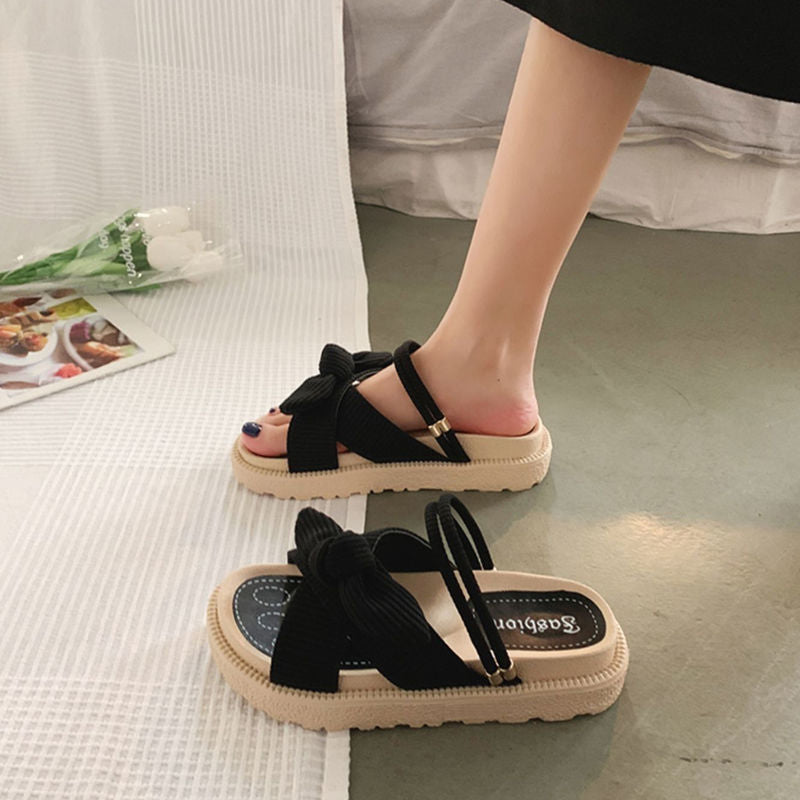 Sandales élégantes à plateforme avec nœud pour dames