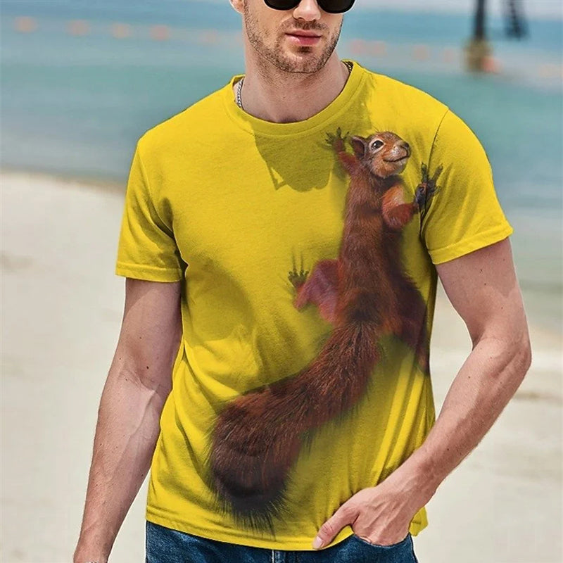 T-shirt Graphique Imprimé en 3D pour Hommes