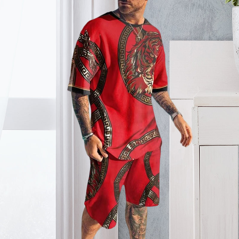 Costume de short à imprimé tigre à la mode pour hommes