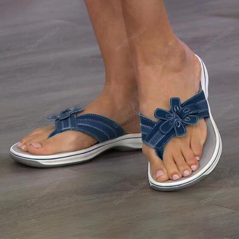 Nouvelles sandales à fleurs plates élégantes