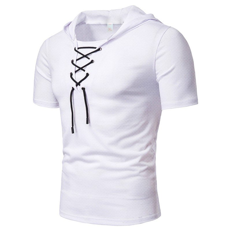 T-shirt d'été décontracté pour hommes avec cordon de serrage