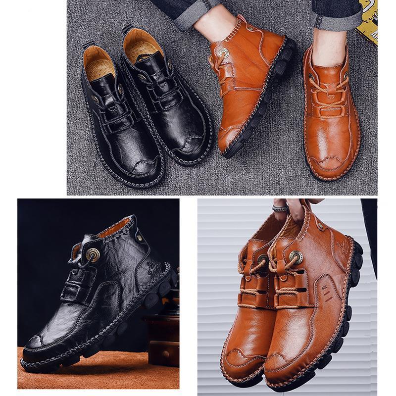 Chaussures décontractées antidérapantes pour hommes cousues à la main - ciaovie