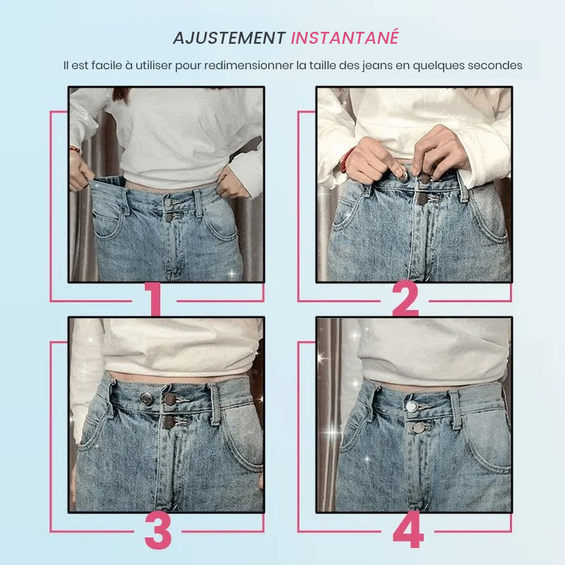 Bouton jeans sans couture ajustable