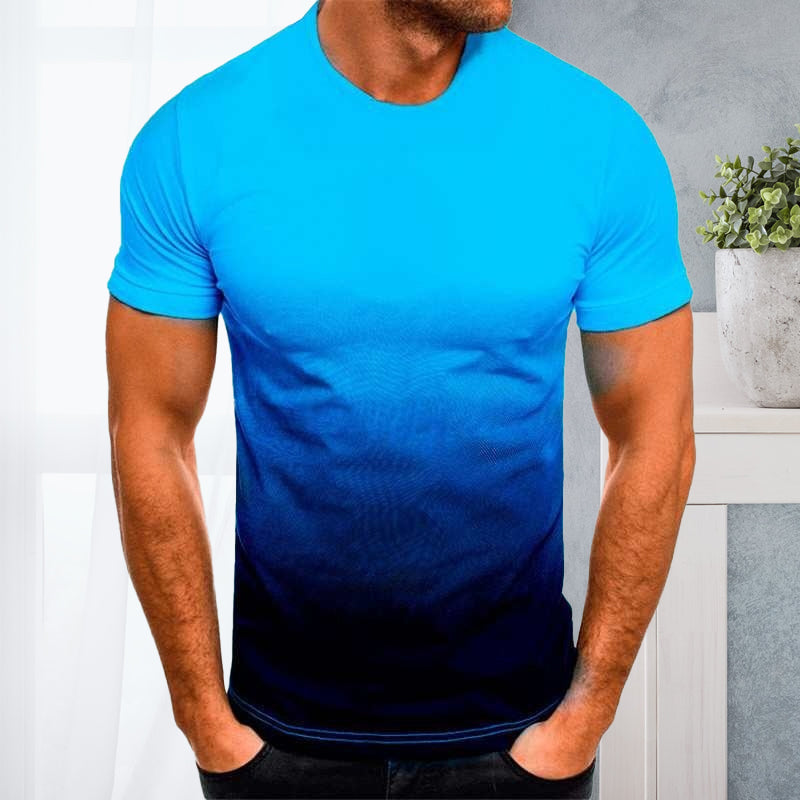 T-shirt Col Rond Finition Dégradé 3D