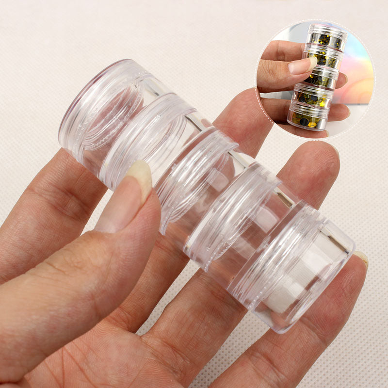 5 bouteilles scellées transparentes connectées