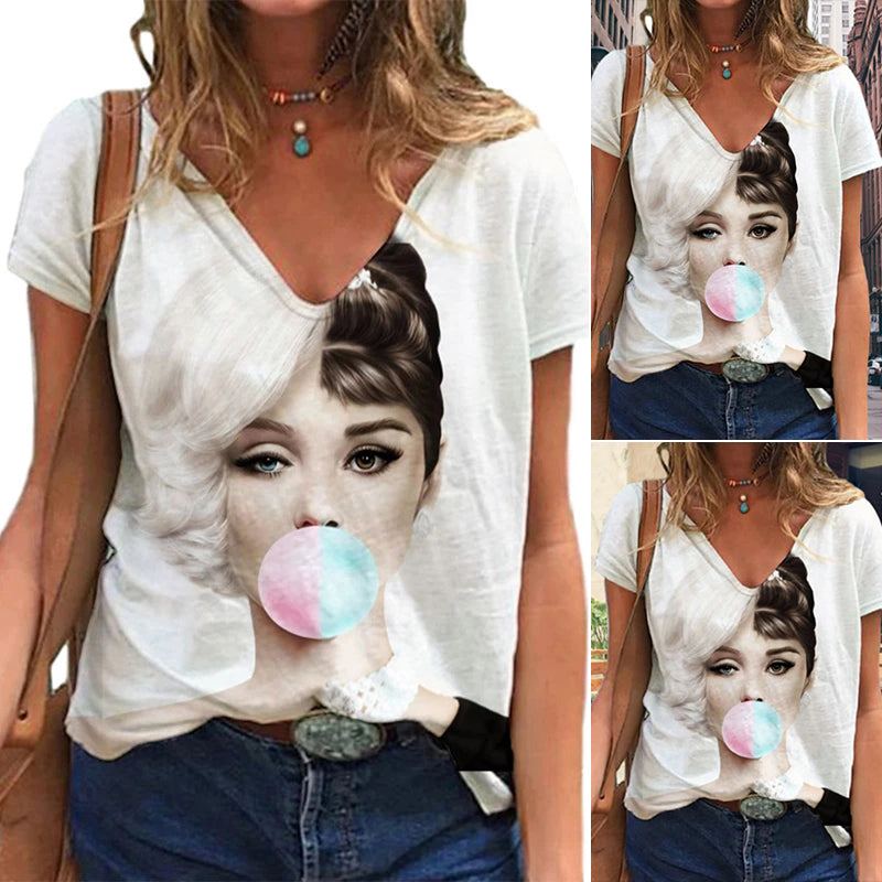T-shirt imprimé Audrey Hepburn