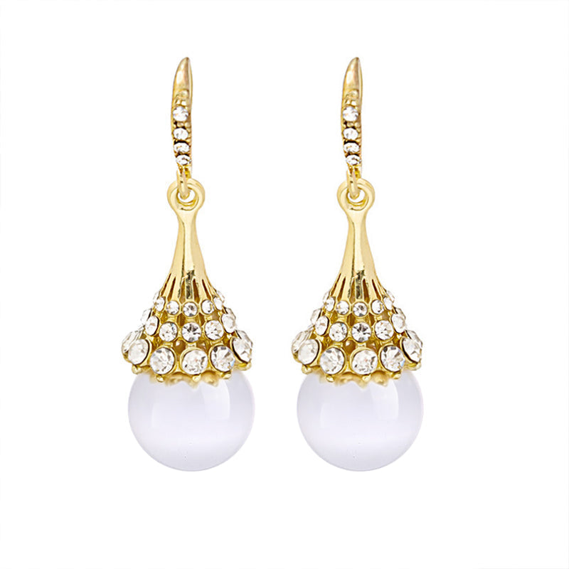 Boucles D'oreilles En Perles D'opale Á La Mode